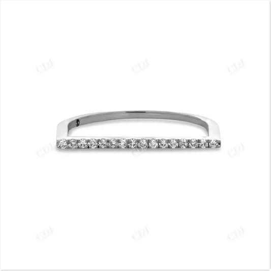 0.08CTW Natural Diamond Thin Bar Minimalist Band  customdiamjewel 10KT White Gold VVS-EF