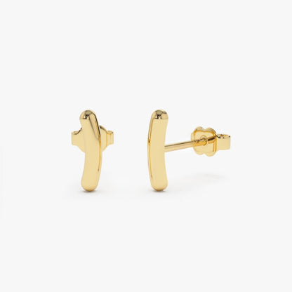 Simple Plain Natural Diamond Gold Earring  customdiamjewel 10 KT Solid Gold Yellow Gold VVS-EF