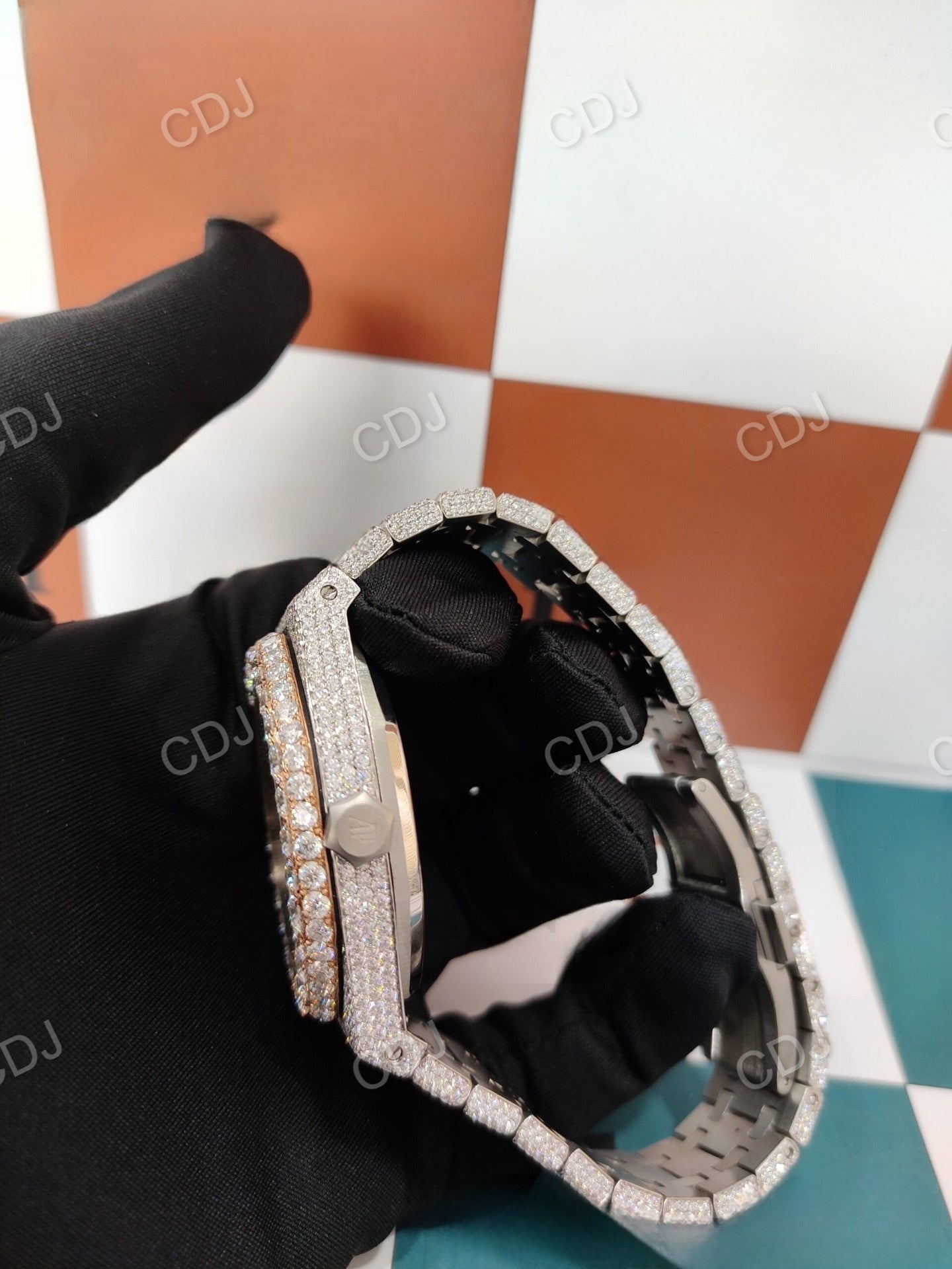 Studded Iced Out luxury diamond wrist Watch  customdiamjewel   