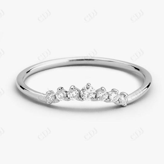 0.15CTW Lab Grown Diamond Curved Wedding Band  customdiamjewel 10KT White Gold VVS-EF