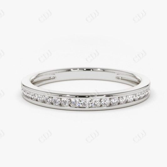 0.32CTW Channel Set Lab Grown Diamond Wedding Band  customdiamjewel 10KT White Gold VVS-EF