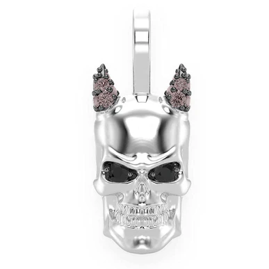 0.15CTW Devil Horned Skull Pendant  customdiamjewel   