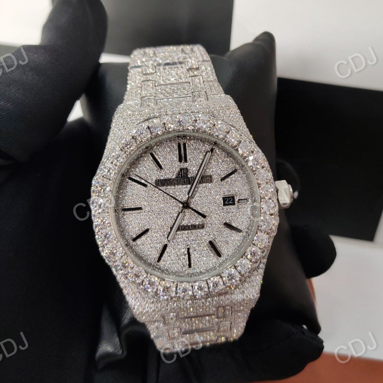 Stainless Steel Audemars Piguet  Royal Oak Diamond Watch  customdiamjewel   