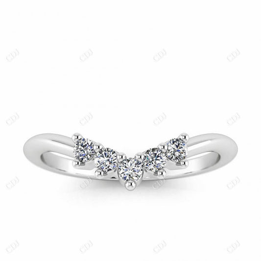 0.15CTW White Gold Belen Curved Diamond Wedding Band  customdiamjewel   