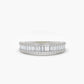0.75CTW Baguette and Round Cut Diamond Wedding Band  customdiamjewel 10KT White Gold VVS-EF