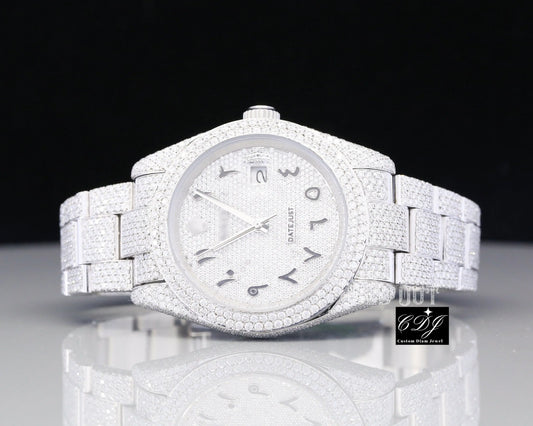 White Gold Round Diamond Hip Hop Watch (24 CT Approx)  customdiamjewel   