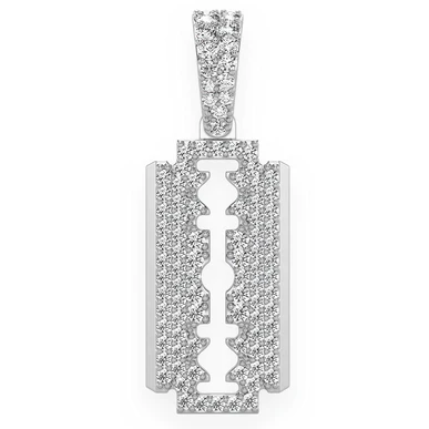 0.50CTW Double Edge Razor Blade Pendant  customdiamjewel   