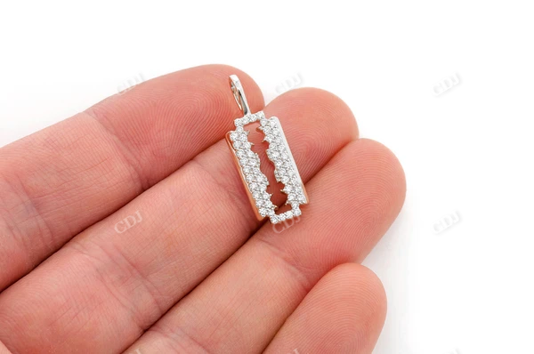 0.50CTW Double Edge Razor Blade Pendant  customdiamjewel   