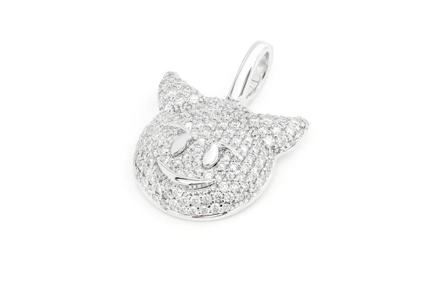 0.60CTW Iced Out Devil Emoji Pendant  customdiamjewel   