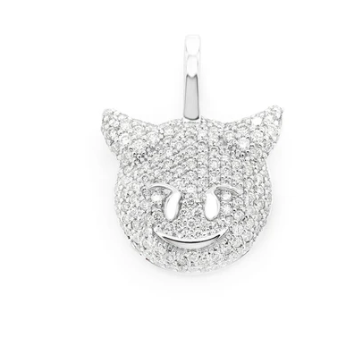 0.60CTW Iced Out Devil Emoji Pendant  customdiamjewel   