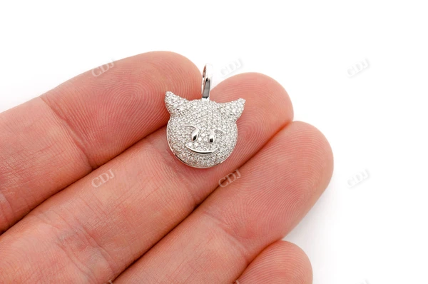 0.60CTW Iced Out Devil Emoji Pendant  customdiamjewel   