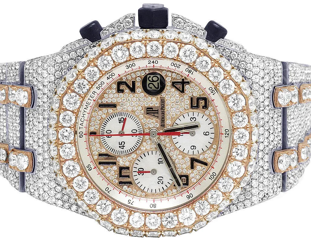 Rose Gold 39.35 CTW Ice Out Real Diamond Watch  customdiamjewel   