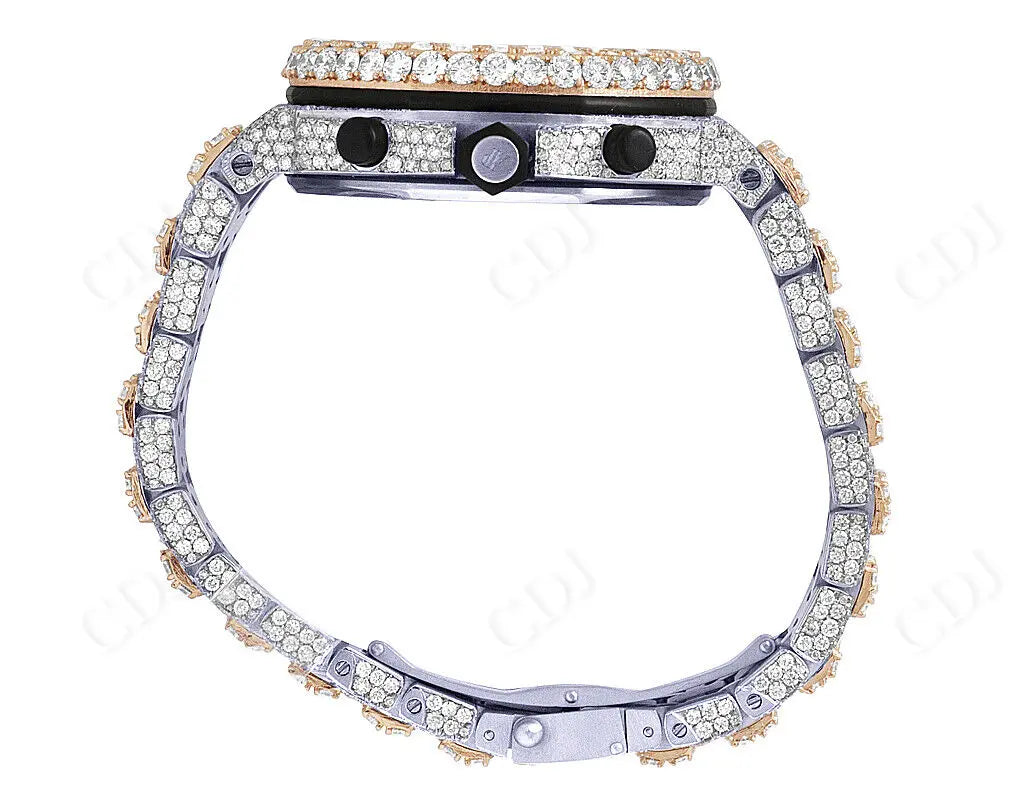 Rose Gold 39.35 CTW Ice Out Real Diamond Watch  customdiamjewel   