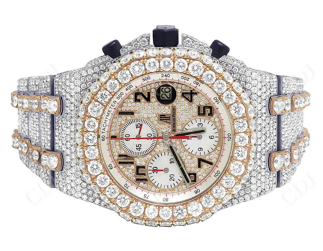 Rose Gold 39.35 CTW Ice Out Real Diamond Watch  customdiamjewel   