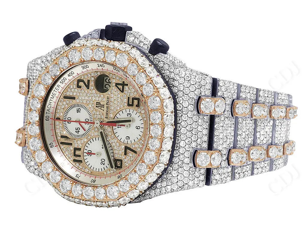 Rose Gold 39.35 CTW Ice Out Real Diamond Watch  customdiamjewel   