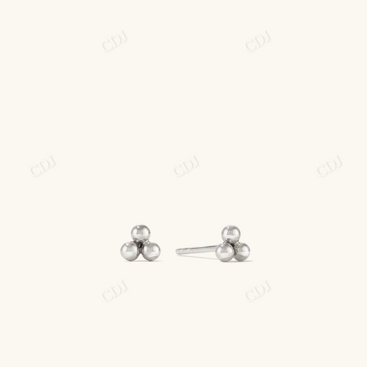 Small Cluster Stud Earrings  customdiamjewel Sterling Silver White Gold 