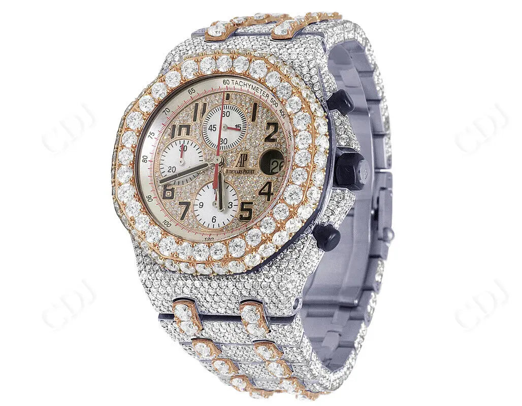 Rose Gold 39.35 CTW Ice Out Real Diamond Watch  customdiamjewel   