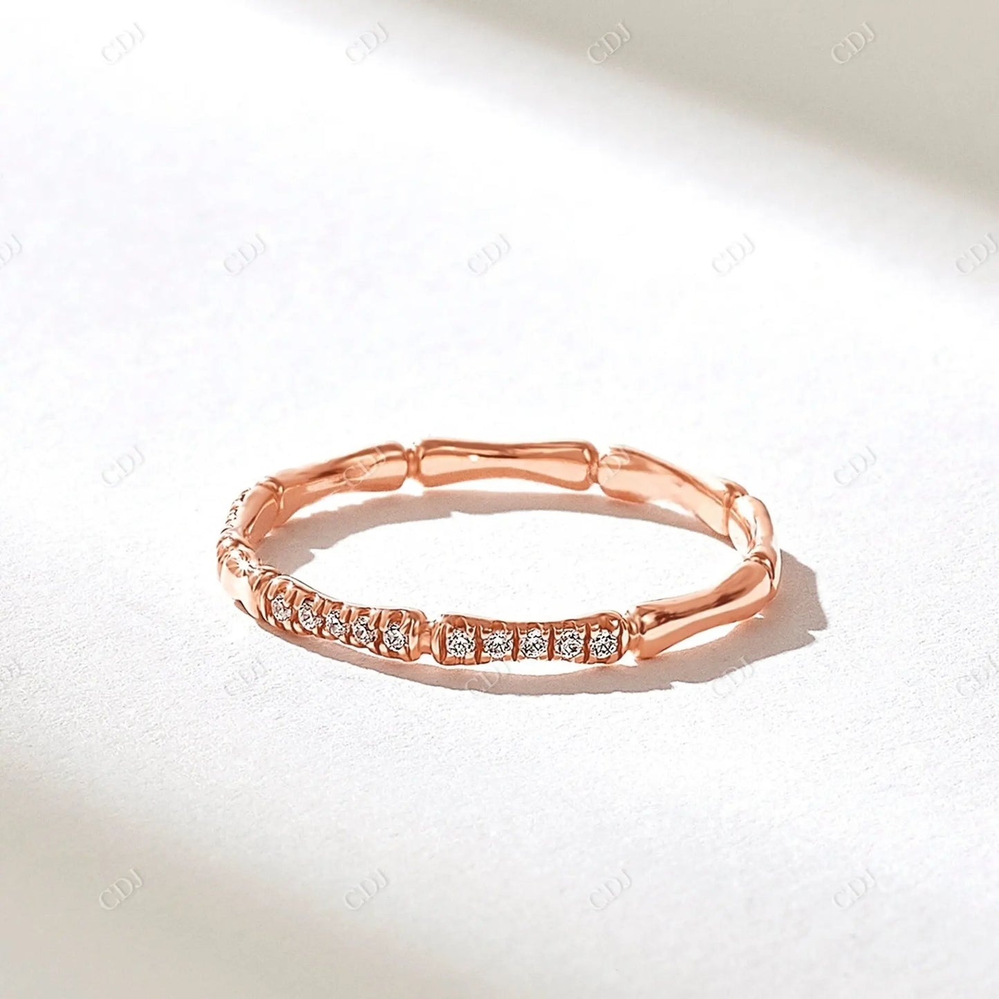 0.20CTW Round Pave Lab-Grown Diamond Wedding Band  customdiamjewel 10KT Rose Gold VVS-EF