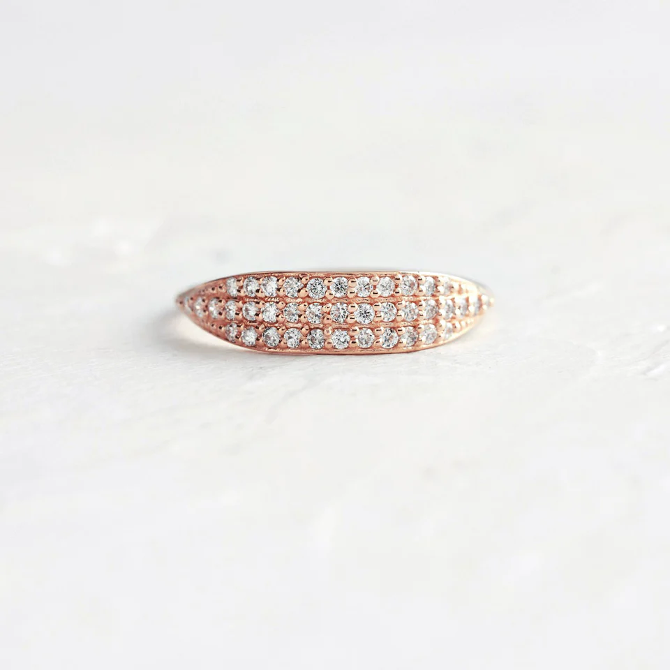 Split Natural Diamond Round Cut Wedding Band  customdiamjewel 10KT Rose Gold VVS-EF