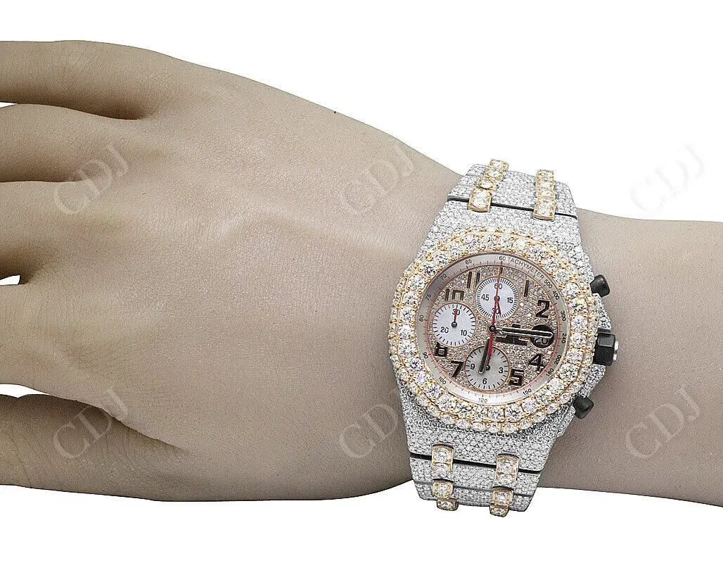 Rose Gold 39.35 CTW Ice Out Real Diamond Watch  customdiamjewel   