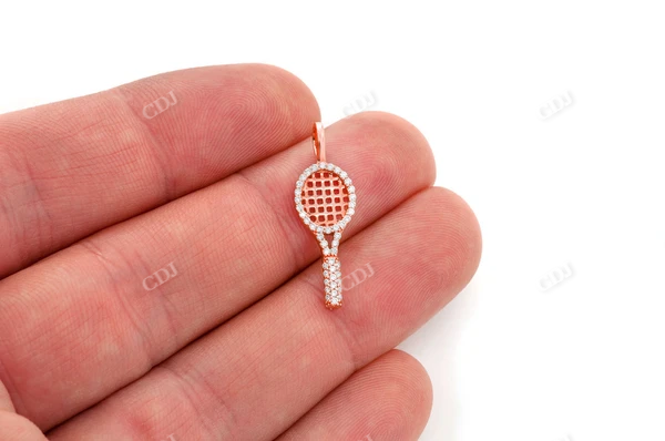 0.20CTW Mini Tennis Racket Pendant  customdiamjewel   