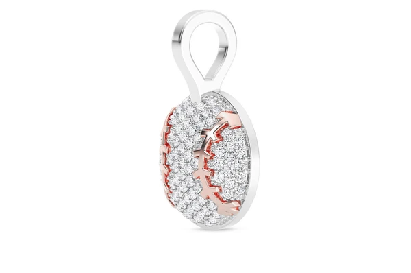 0.33CTW Cluster Diamond Baseball Pendant  customdiamjewel   