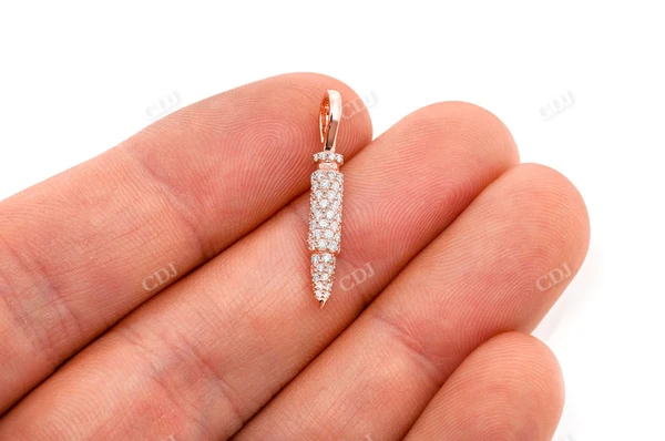 0.66CTW Cluster Diamond Bullet Pendant  customdiamjewel   