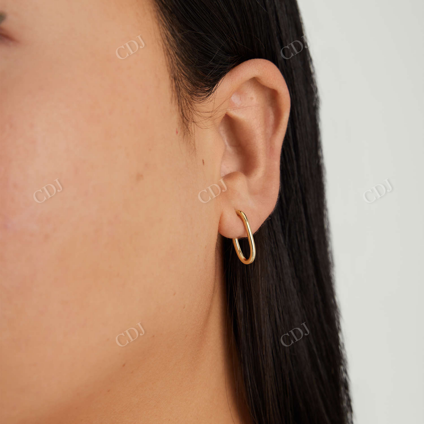 14K Gold Paperclip Oval Shaped Earrings  customdiamjewel   