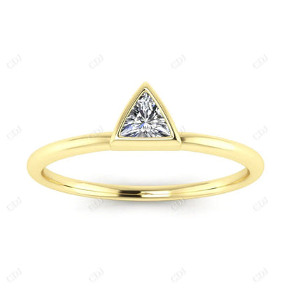 0.15CTW Trillion Bezel Set Solitaire Lab Grown Diamond Ring  customdiamjewel 10KT Yellow Gold VVS-EF