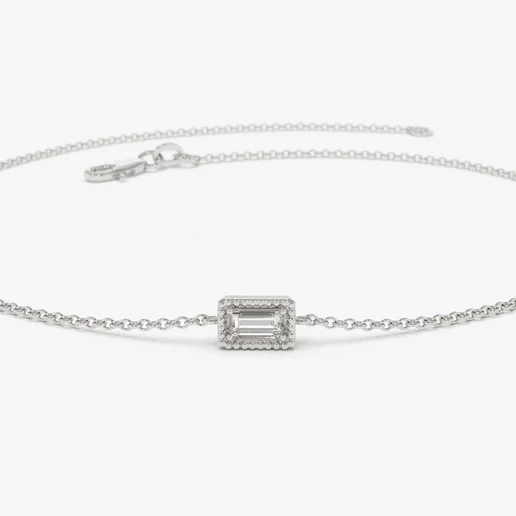 14K Solid Gold Dainty Baguette Diamond Bracelet  customdiamjewel 10 KT Solid Gold White Gold VVS-EF