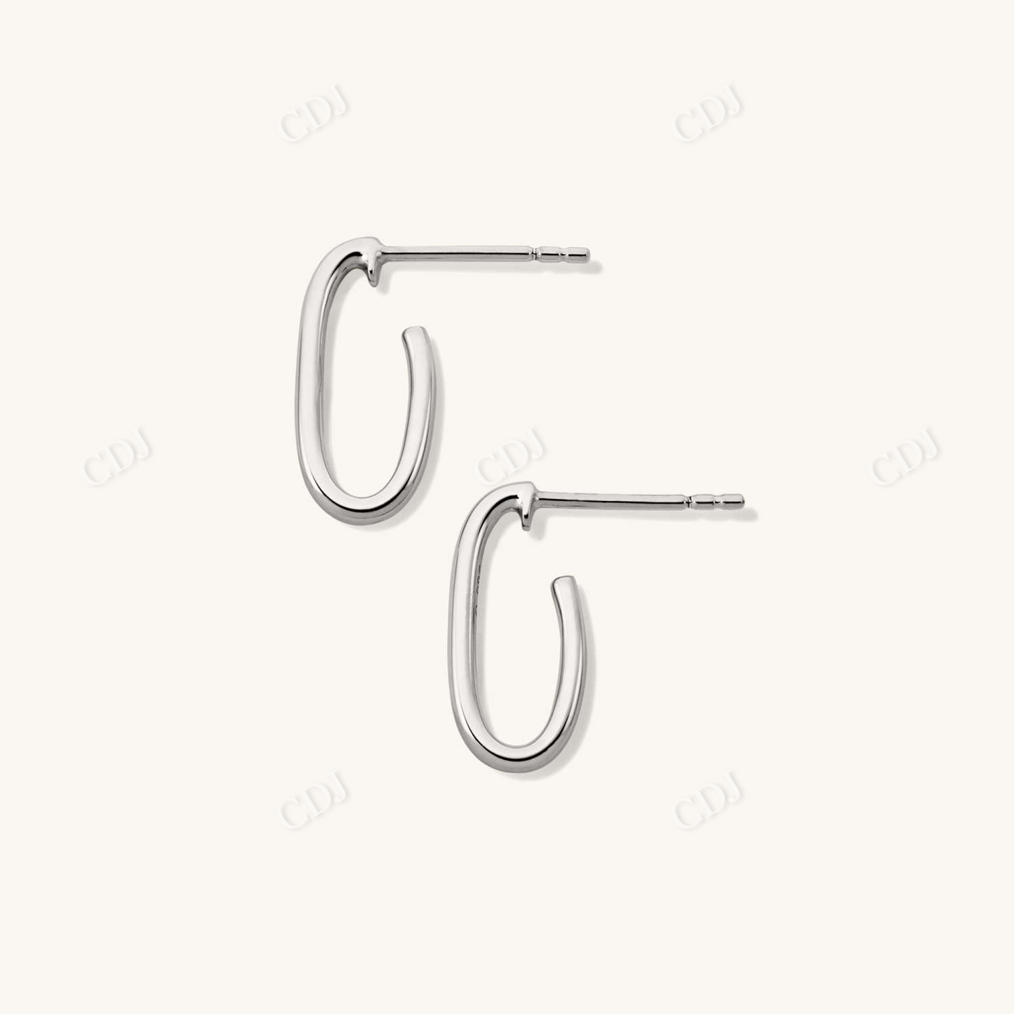 14K Gold Paperclip Oval Shaped Earrings  customdiamjewel   