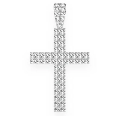 2.25CTW Two Row Diamond Cross Pendant  customdiamjewel   