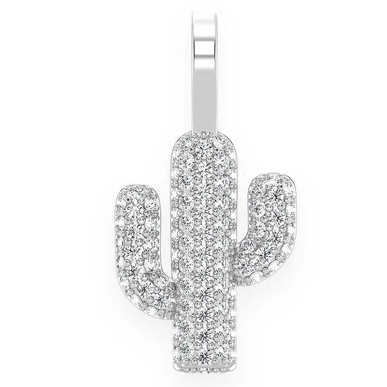 0.35CTW Cluster Diamond Cactus Pendant  customdiamjewel   