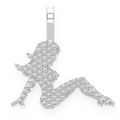 0.25CTW Hip Hop Mudflap Girl Pendant  customdiamjewel   