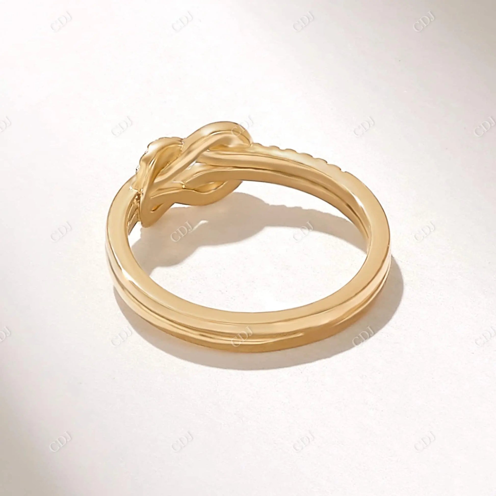 0.14CTW Round Cut Lab Grown Diamond Knot Ring  customdiamjewel   