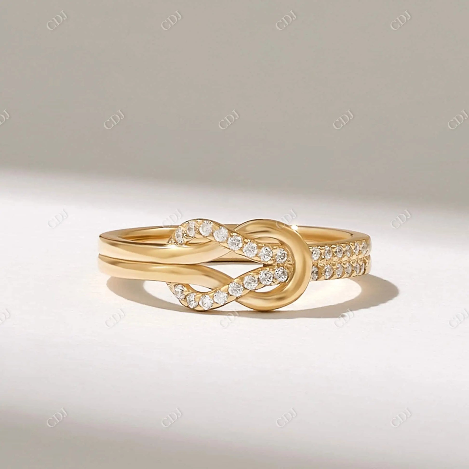 0.14CTW Round Cut Lab Grown Diamond Knot Ring  customdiamjewel   