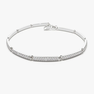 14k Solid Gold Pave Stackable Diamond Bar Bracelet  customdiamjewel 10 KT Solid Gold White Gold VVS-EF