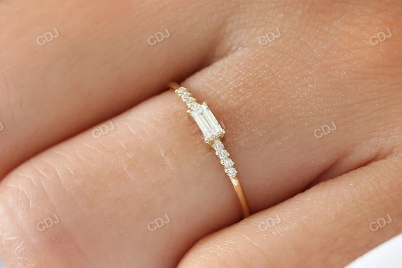 0.25CTW East West Baguette Natural Diamond Wedding Band  customdiamjewel   