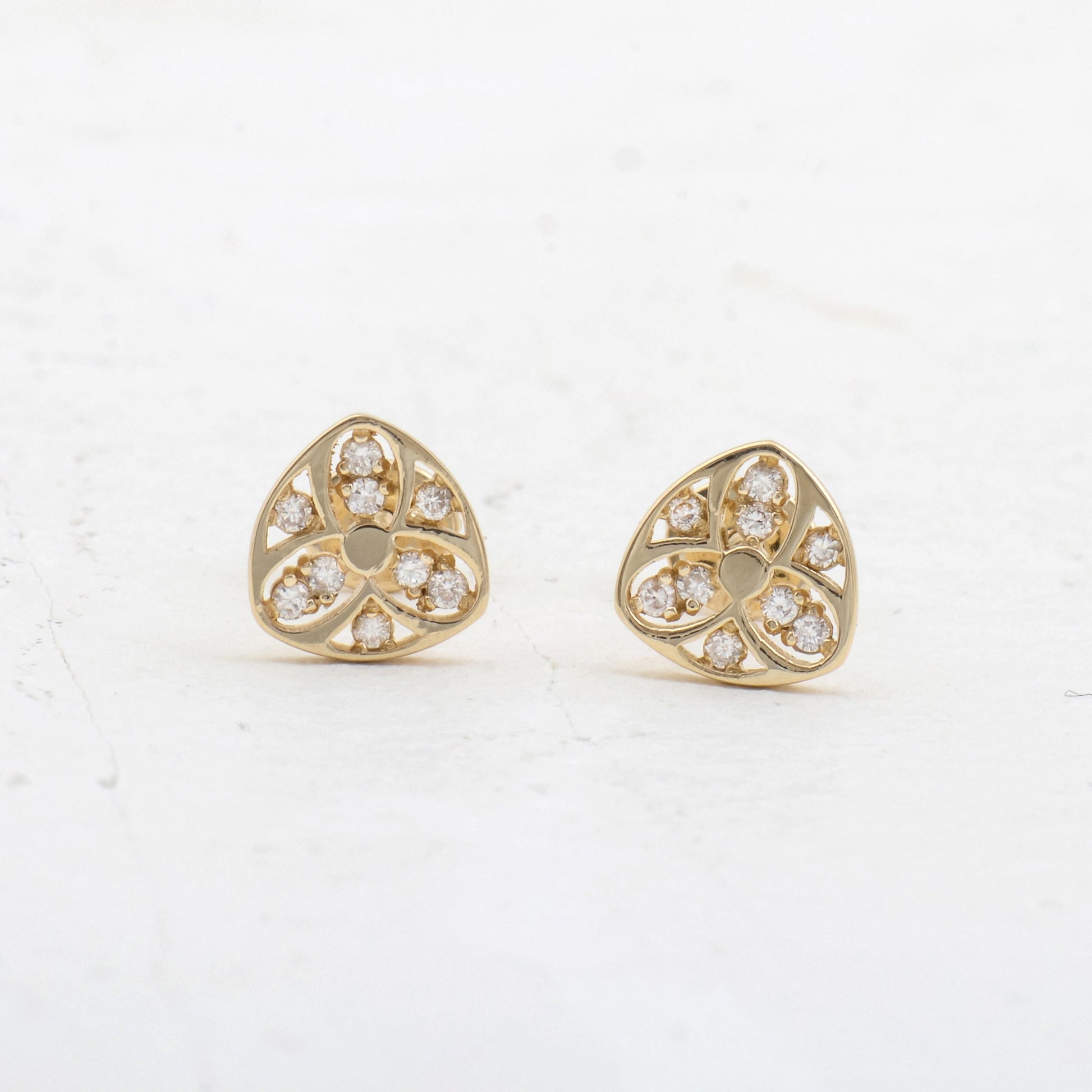 Vintage Round Moissanite Screw Back Stud Earrings  customdiamjewel Sterling Silver Yellow Gold VVS-EF