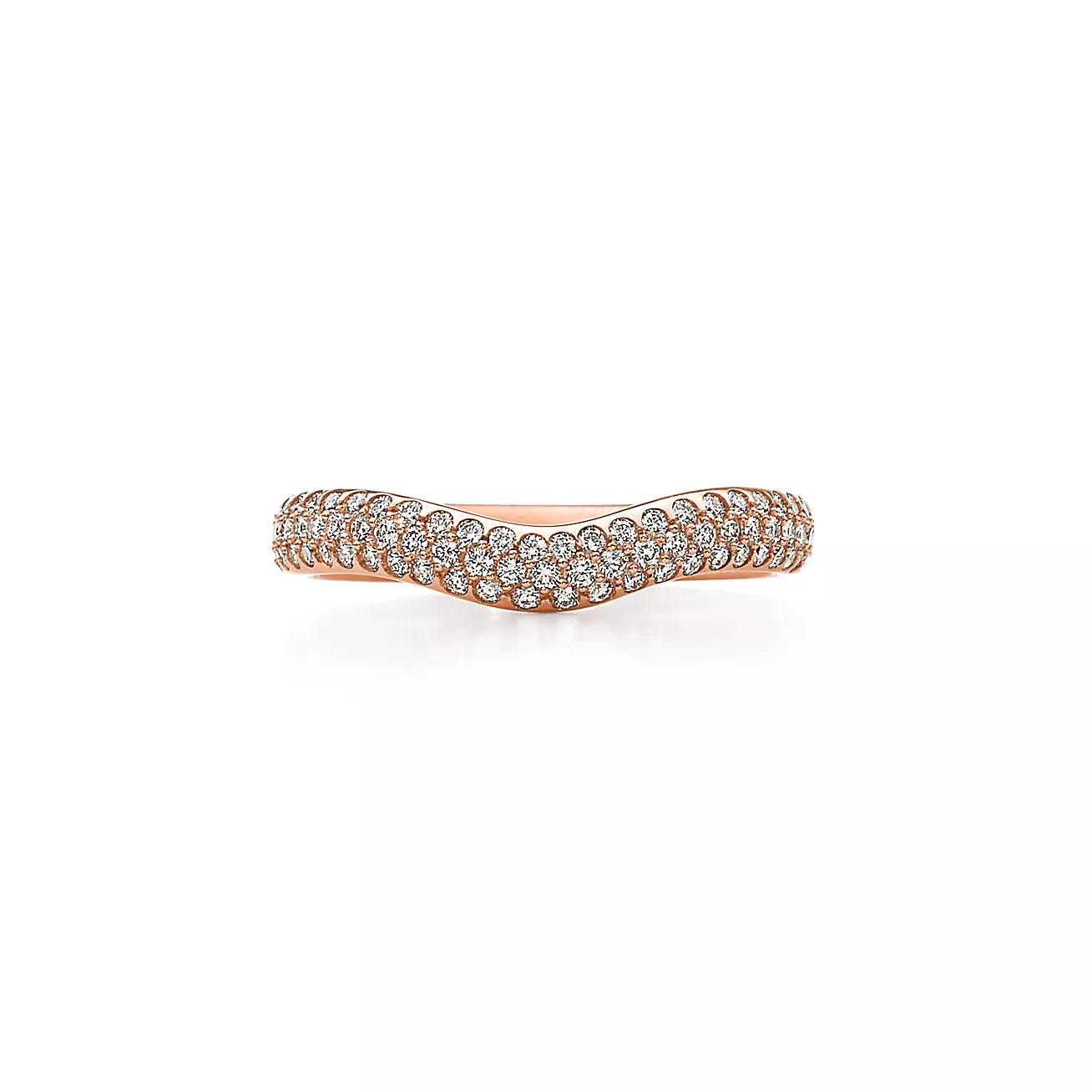 0.42 CTW Natural Diamond Curved Pave Band Ring  customdiamjewel 10KT Rose Gold VVS-EF