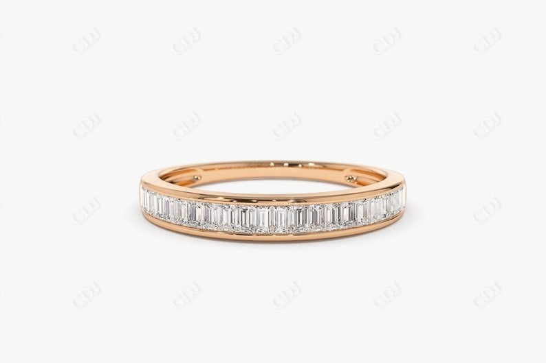 0.40CTW Baguette Cut Lab Grown Diamond Wedding Band  customdiamjewel 10KT Rose Gold VVS-EF