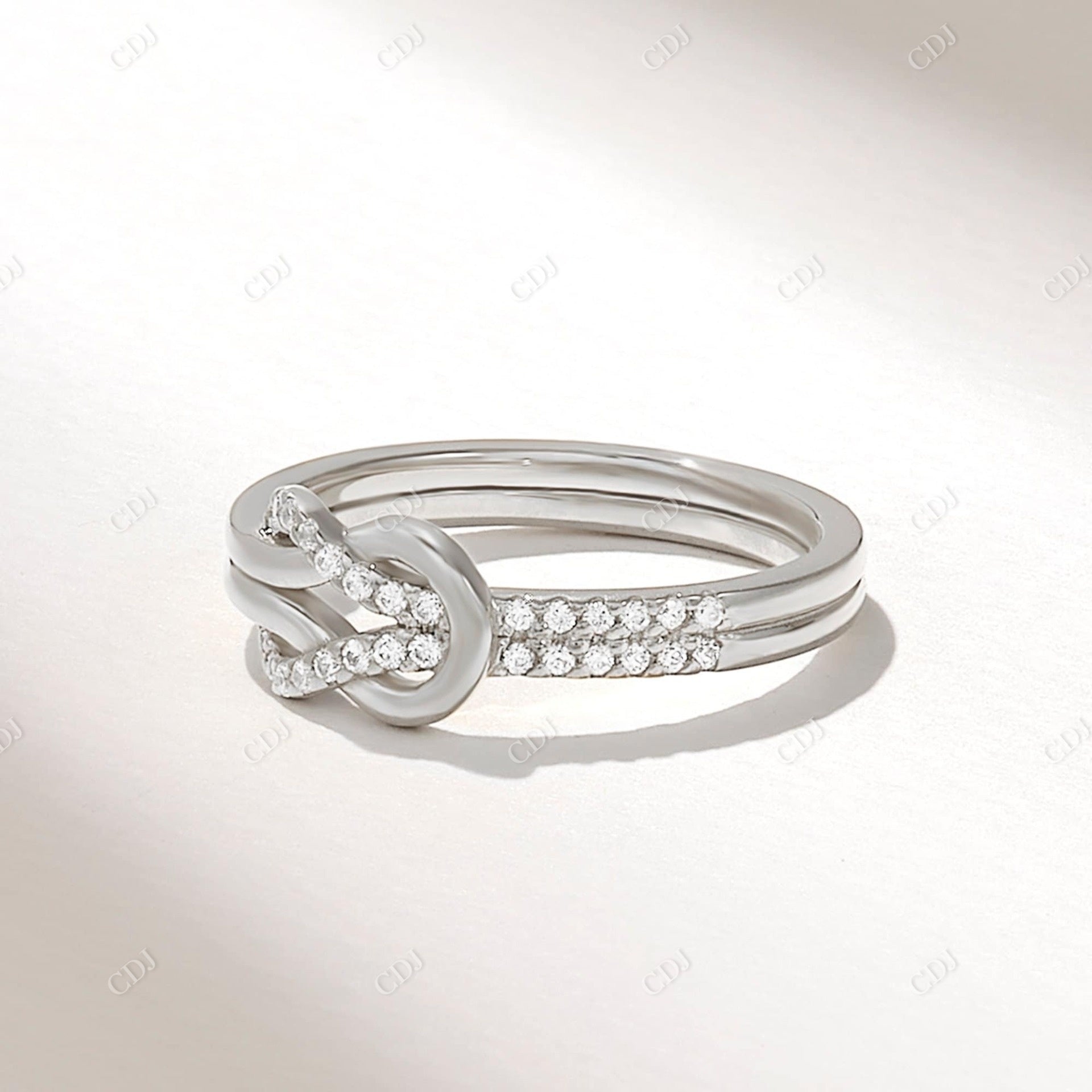 0.14CTW Diamond Bold Knot Infinity Wedding Band  customdiamjewel 10KT White Gold VVS-EF