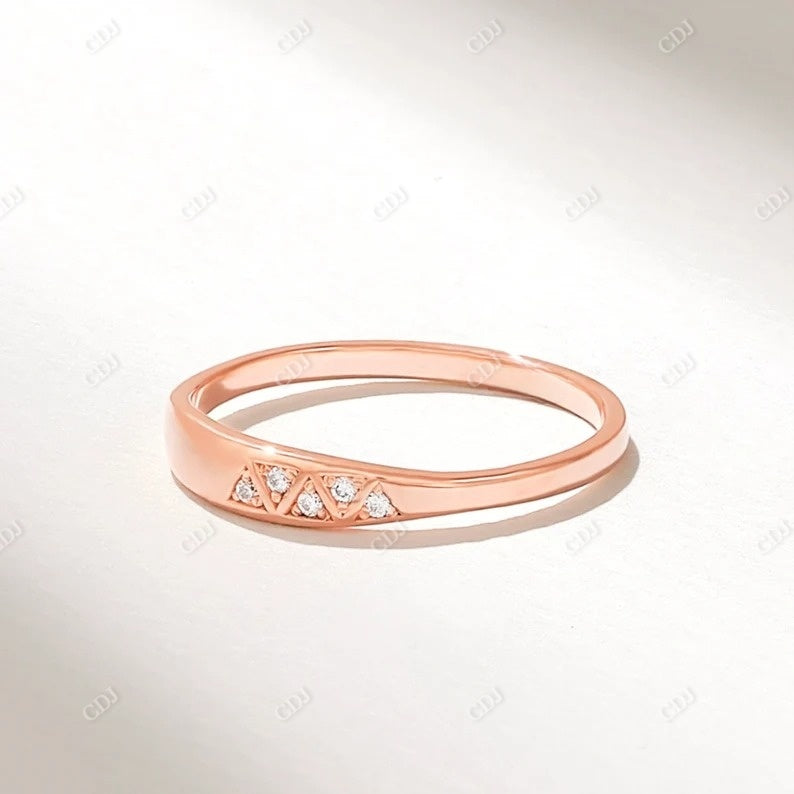 0.03CTW Yellow Gold Thin Diamond Stacking Wedding Ring  customdiamjewel 10KT Rose Gold VVS-EF