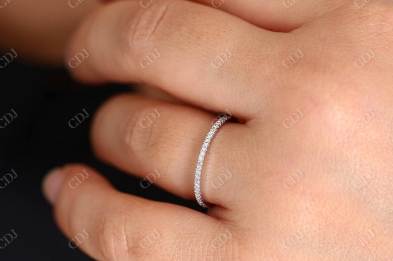 0.15CTW Natural Diamond White Gold Stackable Wedding Band  customdiamjewel   