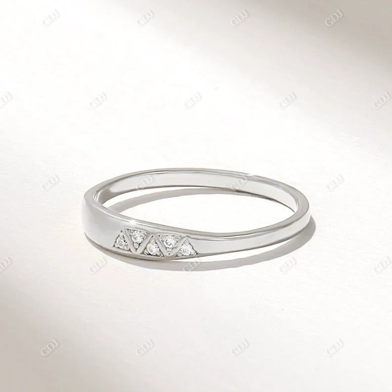 0.03CTW Yellow Gold Thin Diamond Stacking Wedding Ring  customdiamjewel 10KT White Gold VVS-EF
