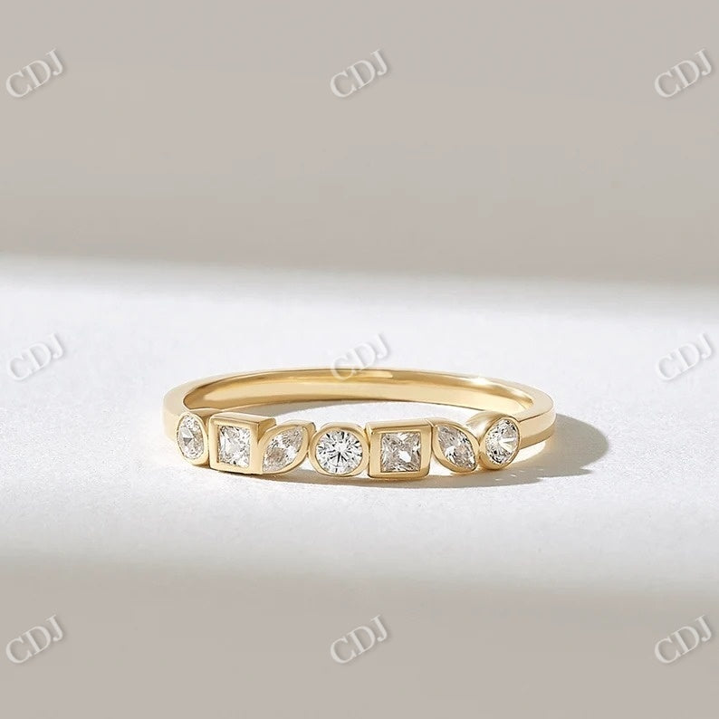 0.21CTW Mixed Cut Bezel Set Diamond Wedding Band  customdiamjewel   