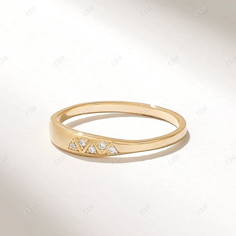 0.03CTW Yellow Gold Thin Diamond Stacking Wedding Ring  customdiamjewel 10KT Yellow Gold VVS-EF