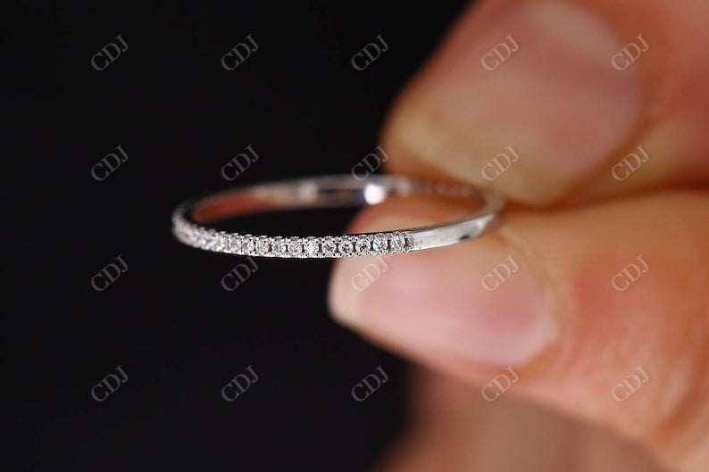 0.15CTW Natural Diamond White Gold Stackable Wedding Band  customdiamjewel   