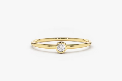 0.07CTW Solitaire Lab Grown Diamond Stacking Engagement Ring  customdiamjewel 10KT Yellow Gold VVS-EF