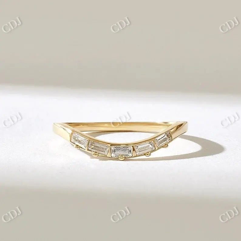 0.25CTW Baguette Curved Lab Grown Diamond Wedding Band  customdiamjewel   